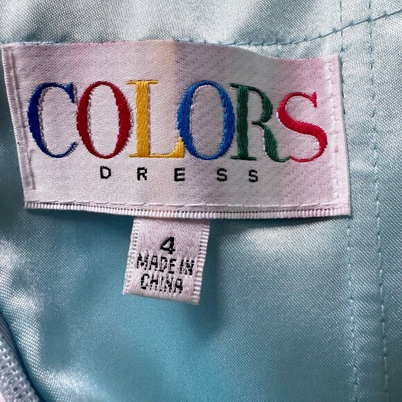 Strapless Light Blue Satin A-Line Formal Gown Size 4 Dress by COLORS 2182 - Picture 8 of 12